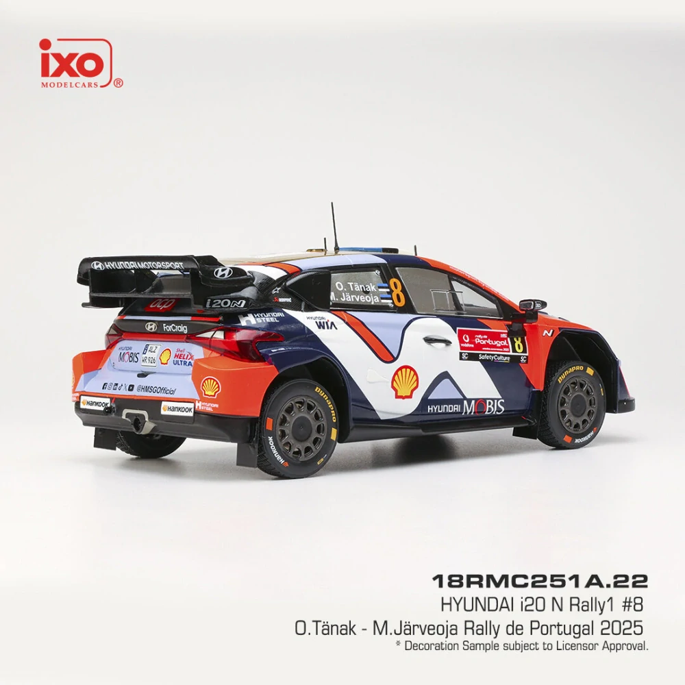 Hyundai i20 N Rally1 #8 Tänak/Järveoja Rally de Portugal 2025 1:18 Ixo Models