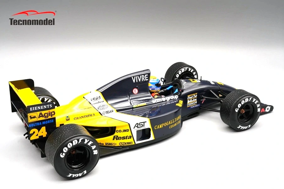 Minardi F1 M191 Ford #24 R.Moreno Australian GP 1991 with Rain Tyres and Pilot Figure 1:18 Tecnomodel
