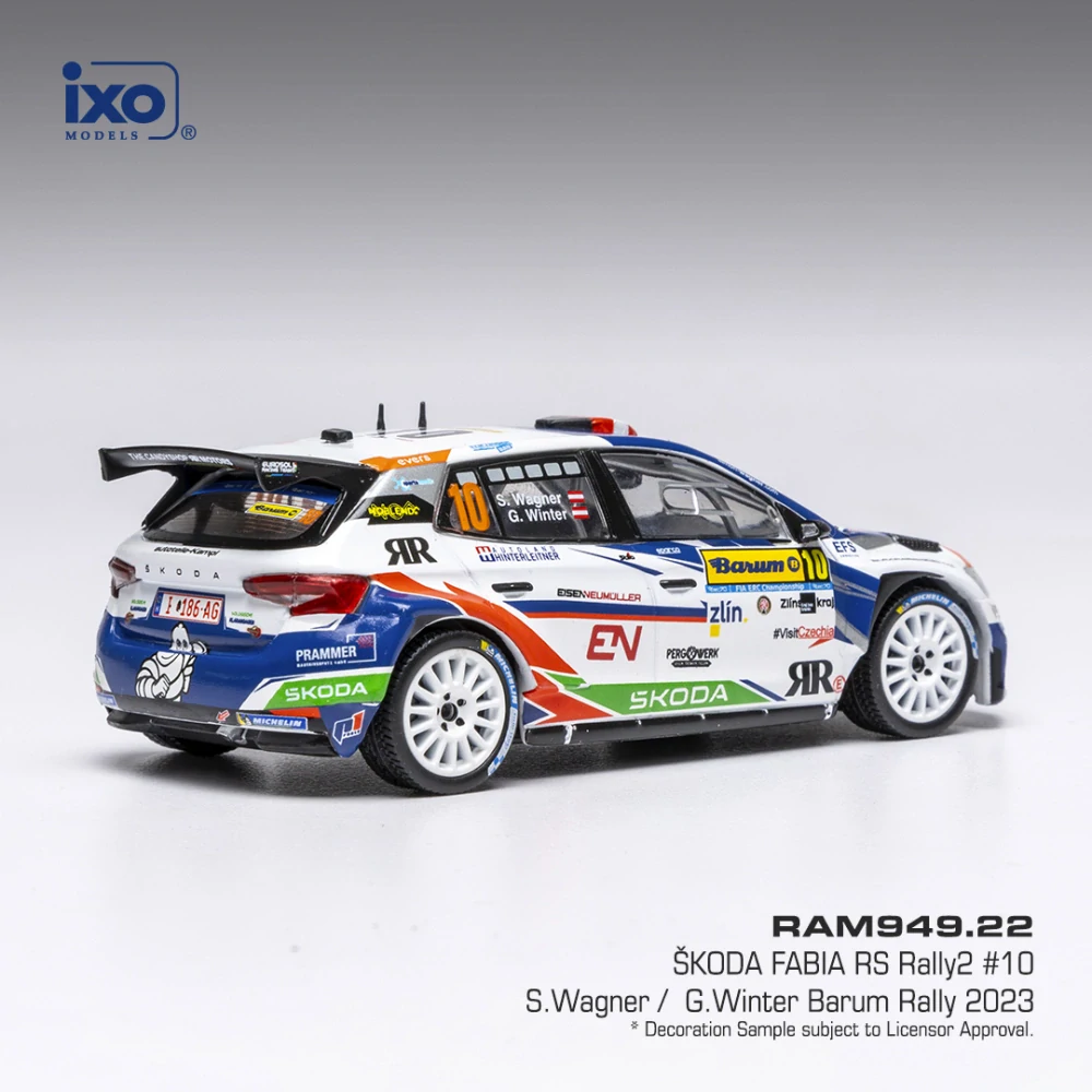 Škoda Fabia Rally2 #10 Wagner/Winter Rally WM Barum Rally 2023 1:43 Ixo Models