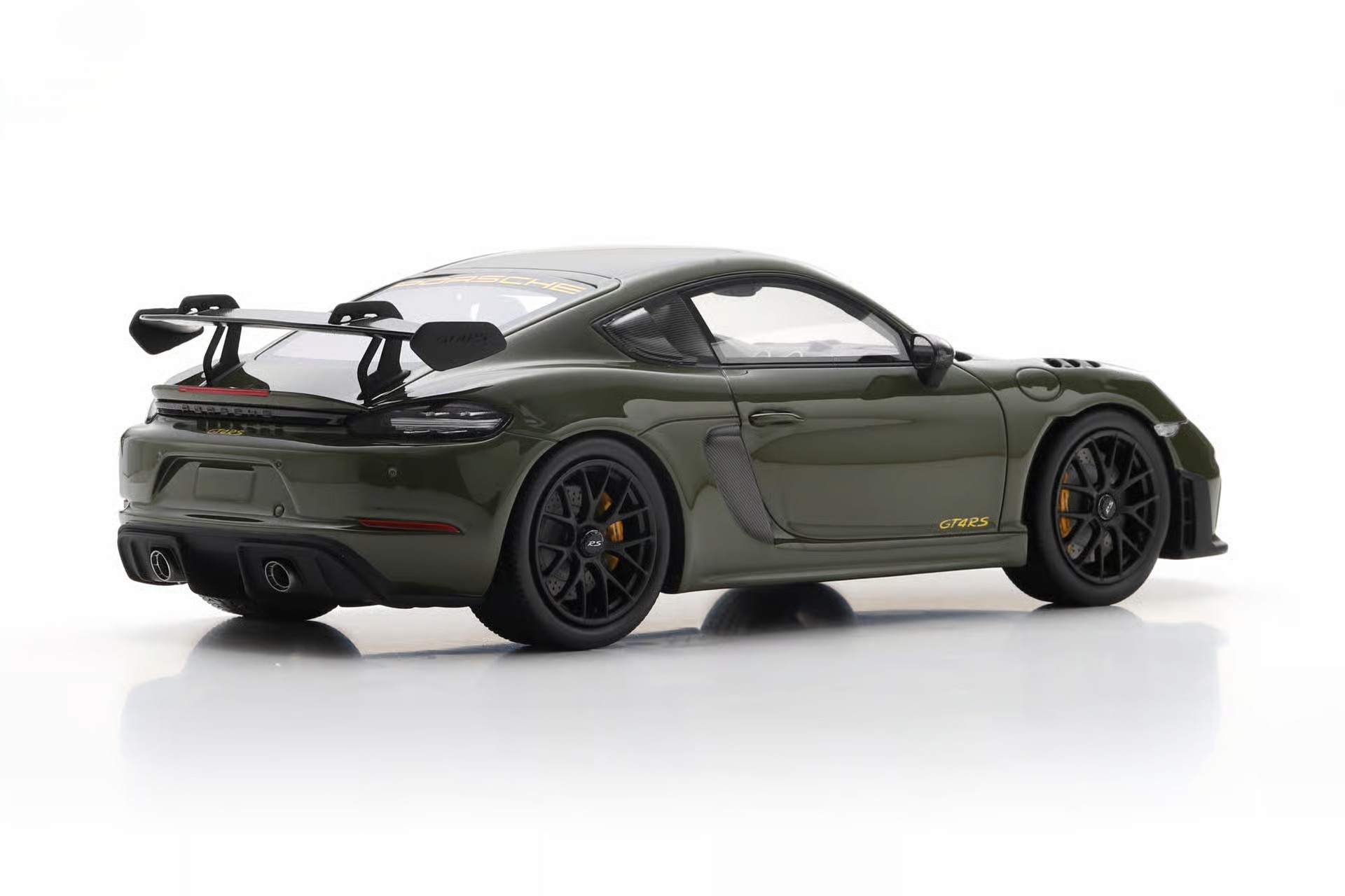 Porsche 718 Cayman GT4 RS Weissach Package 2023 nato olive 1:18 Spark