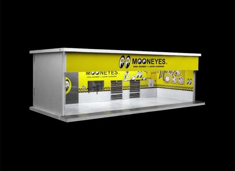 Parking Garage *Mooneye garage with light* yellow 1:64 Black Box Diorama 