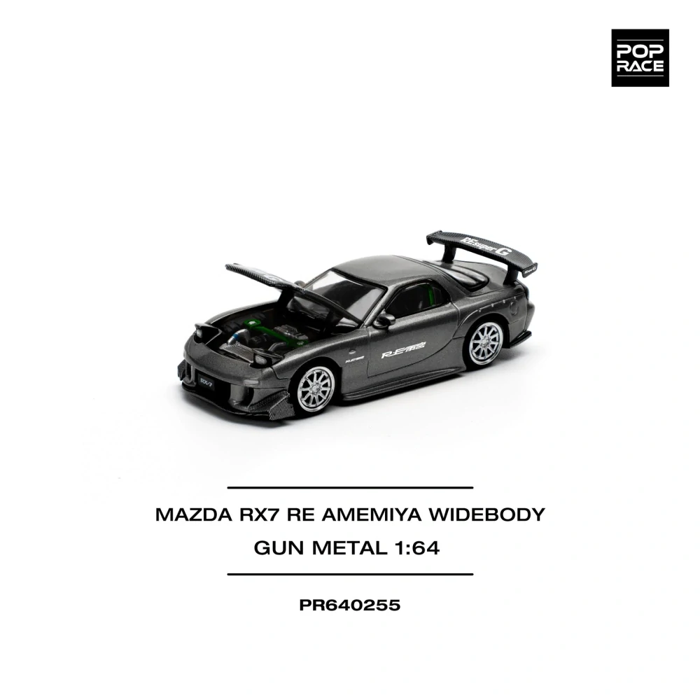 Mazda RX7 Re-Amemiya gun metal 1:64 Pop Race