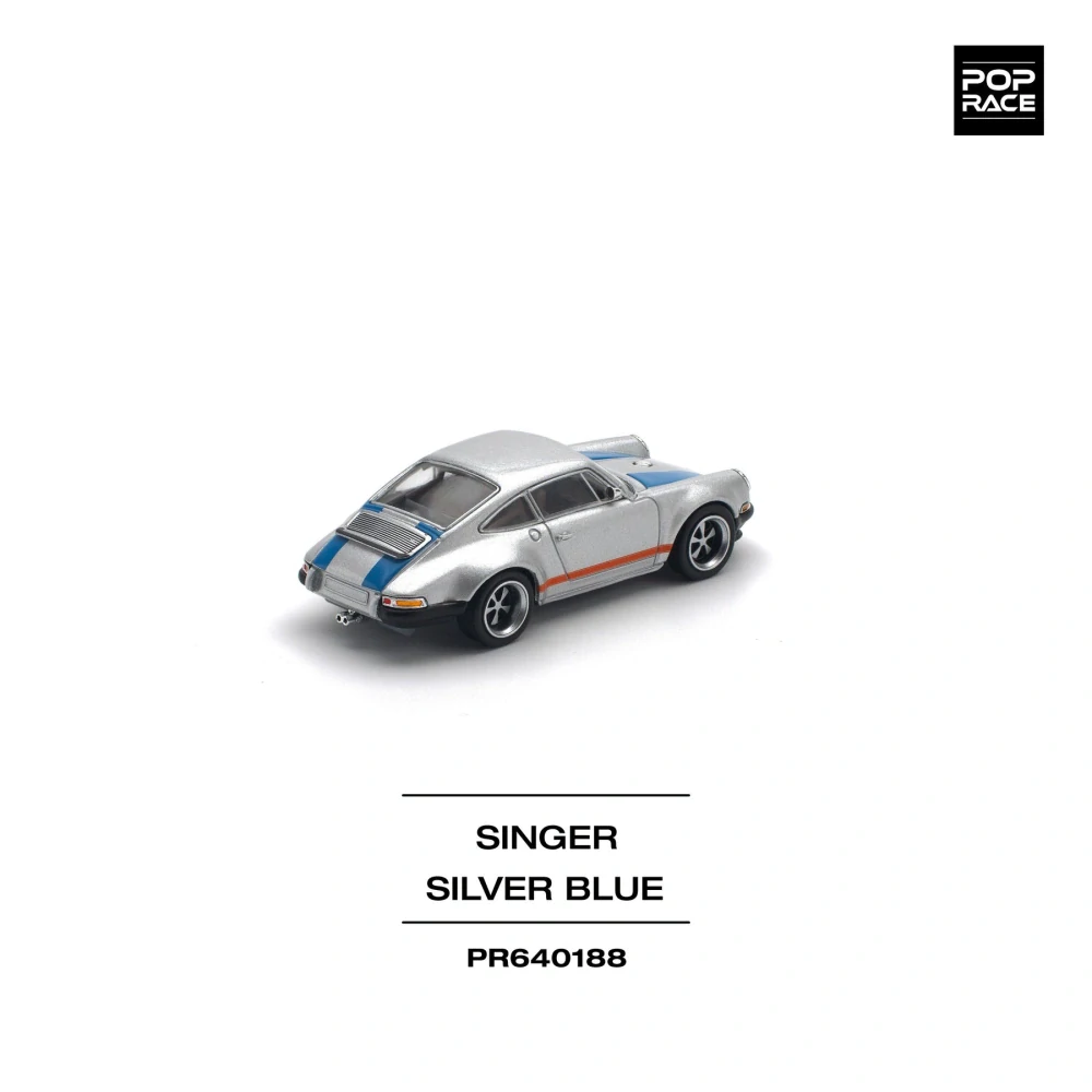 Porsche Singer Silver Blue 1:64 Pop Race