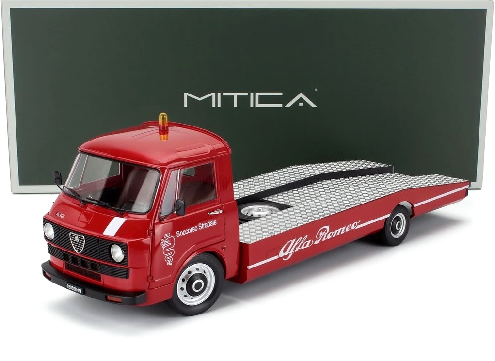 Alfa Romeo A12 Tow Truck 1977 red/black 1:18 Mitica