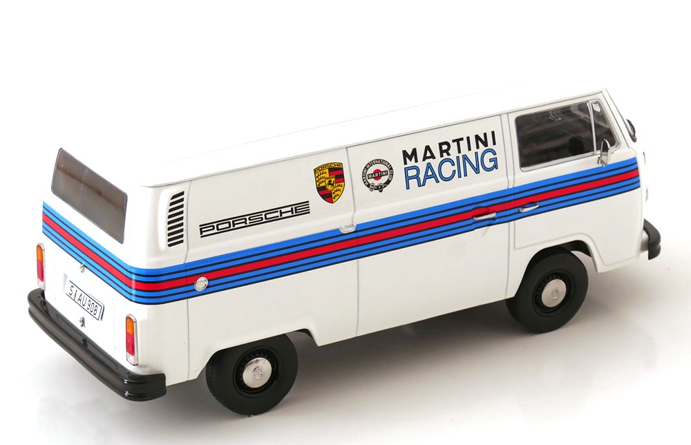 Volkswagen T2b Delivery Van Porsche Martini Racing 1972 white 1:18 KK Scale