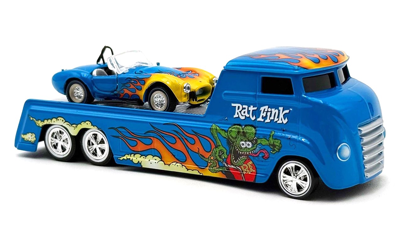 Rat Fink Hauler and Cobra Super Snake 1:64 Acme Diecast