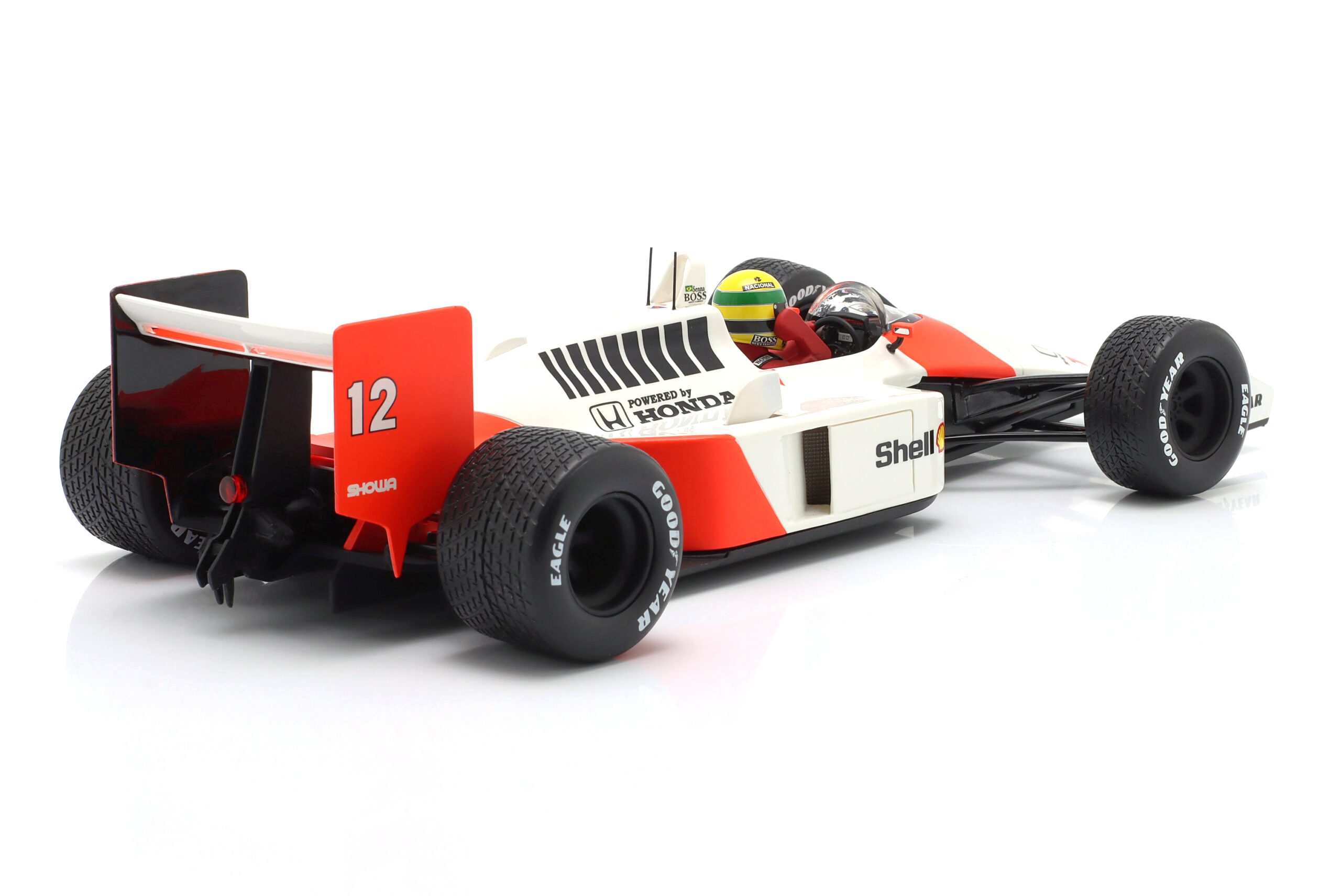 McLaren MP4/4 #12 A.Senna Winner British GP F1 World Champion 1988  with Opening Cover and Engine Details 1:18 Werk83