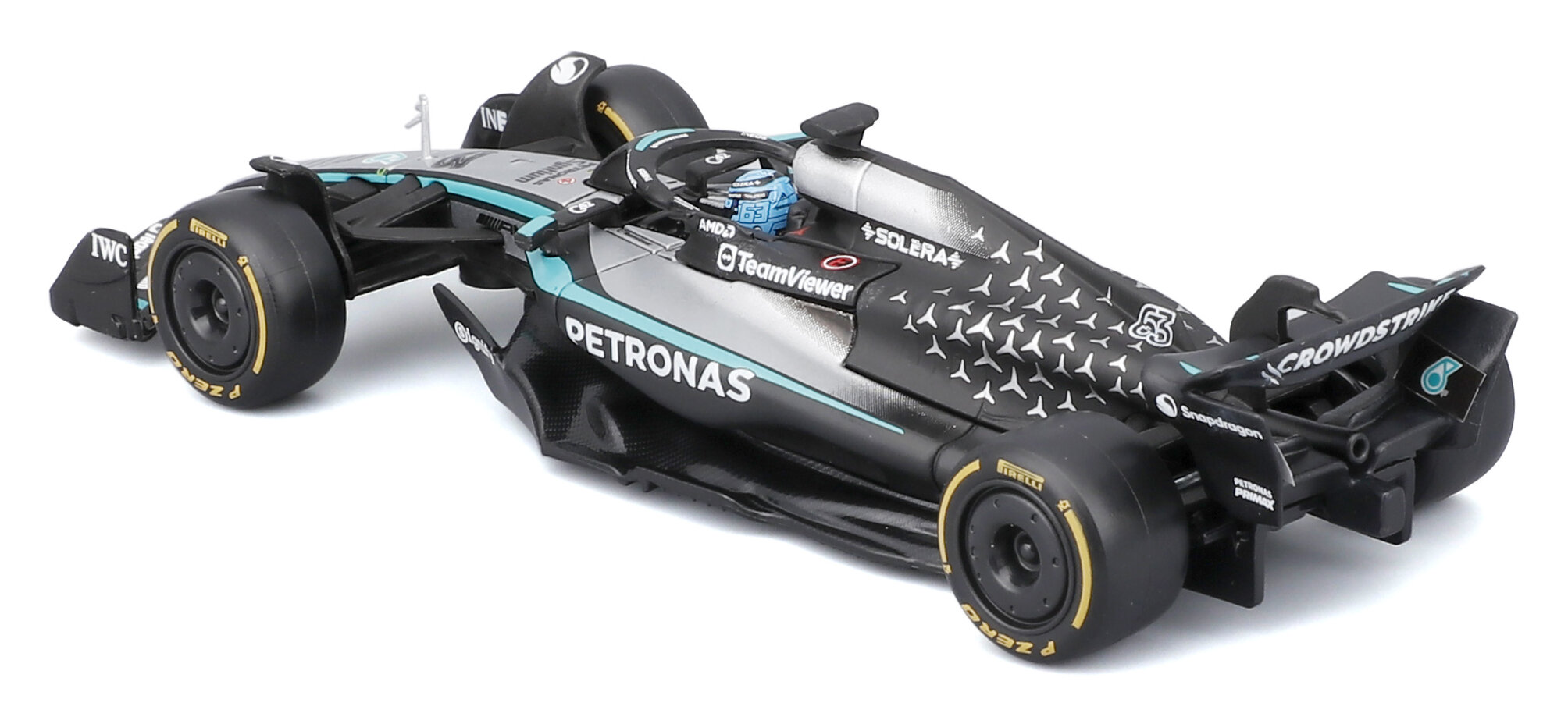 Mercedes-Benz AMG W16 #63 George Russell 2025 with Helmet 1:43 Bburago