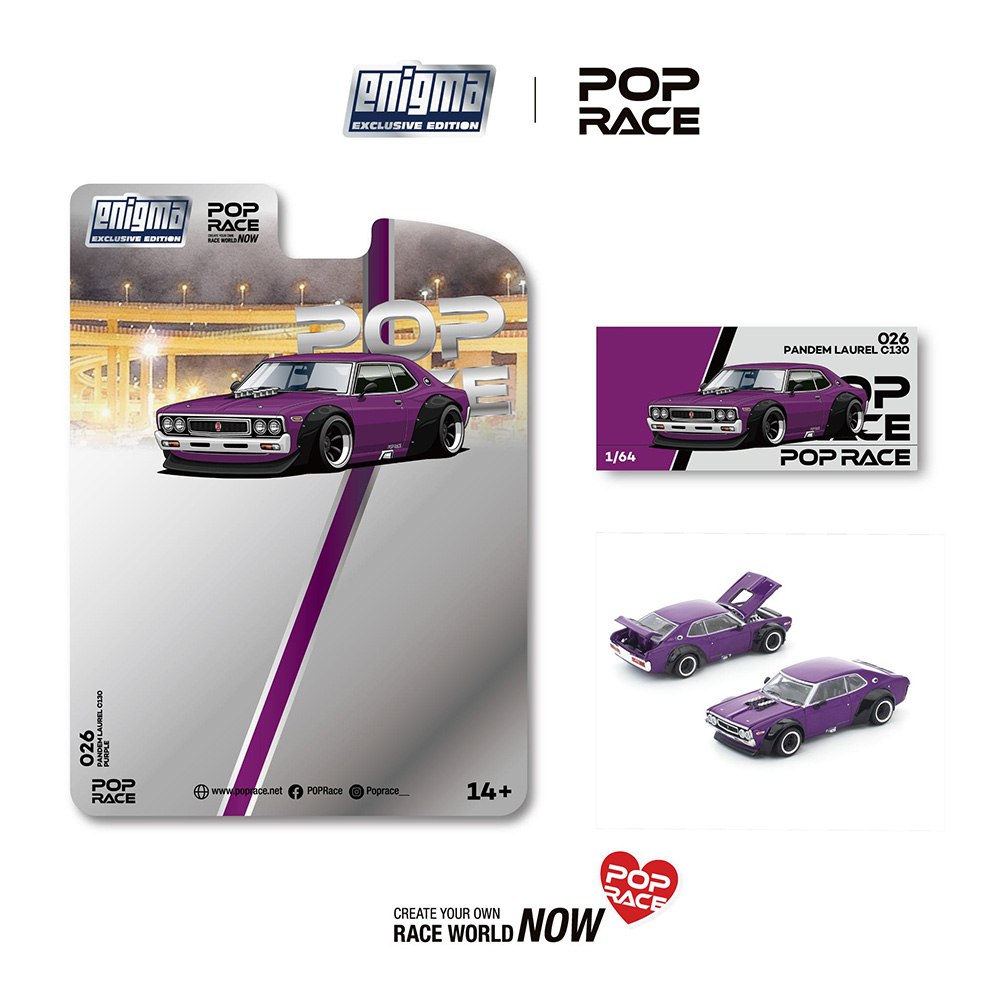 Datsun Laurel C130 PANDEM *Enigma Exclusive* purple 1:64 Pop Race Limited