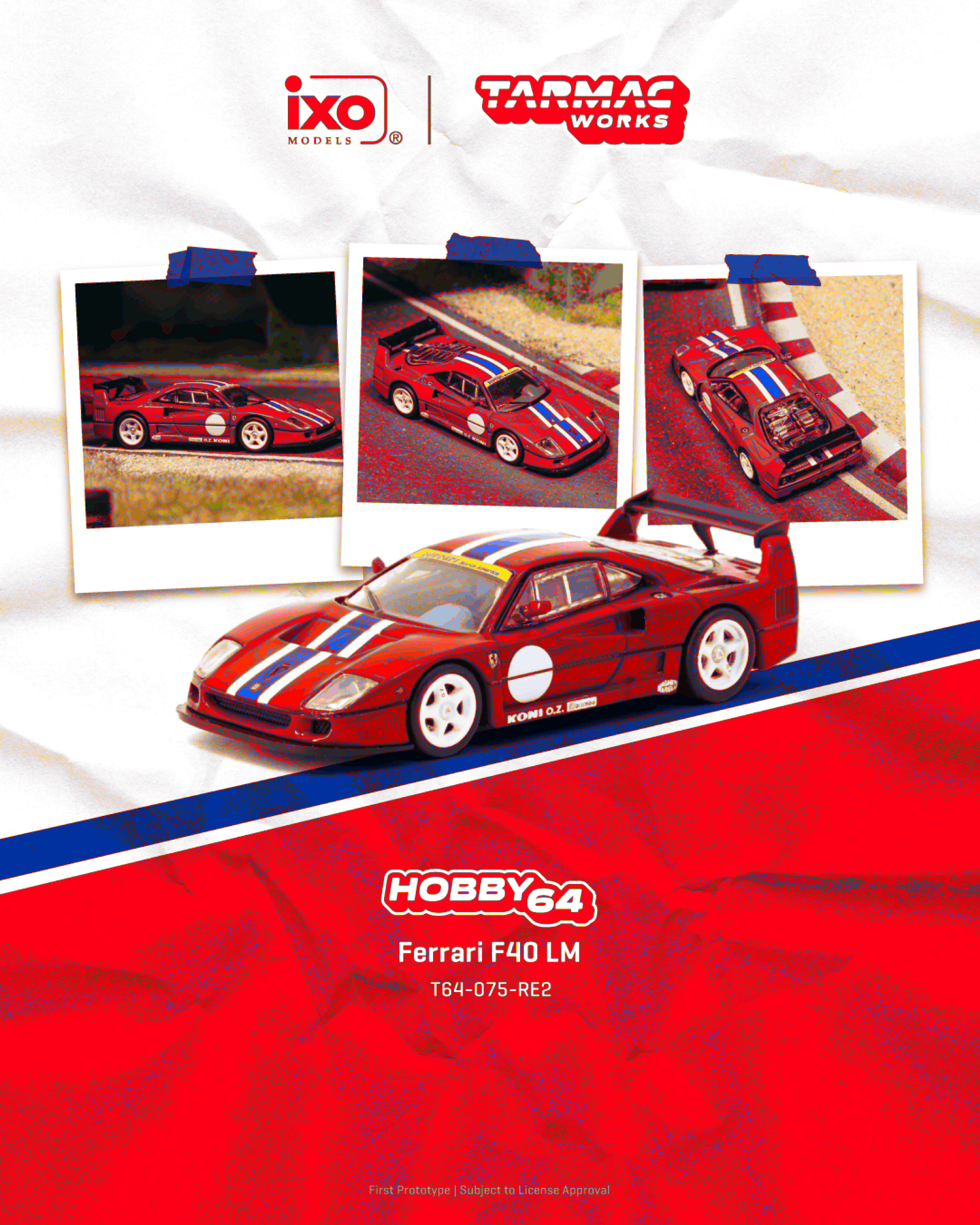 Ferrari F40 LM 1994 rosso corsa 1:64 Tarmac