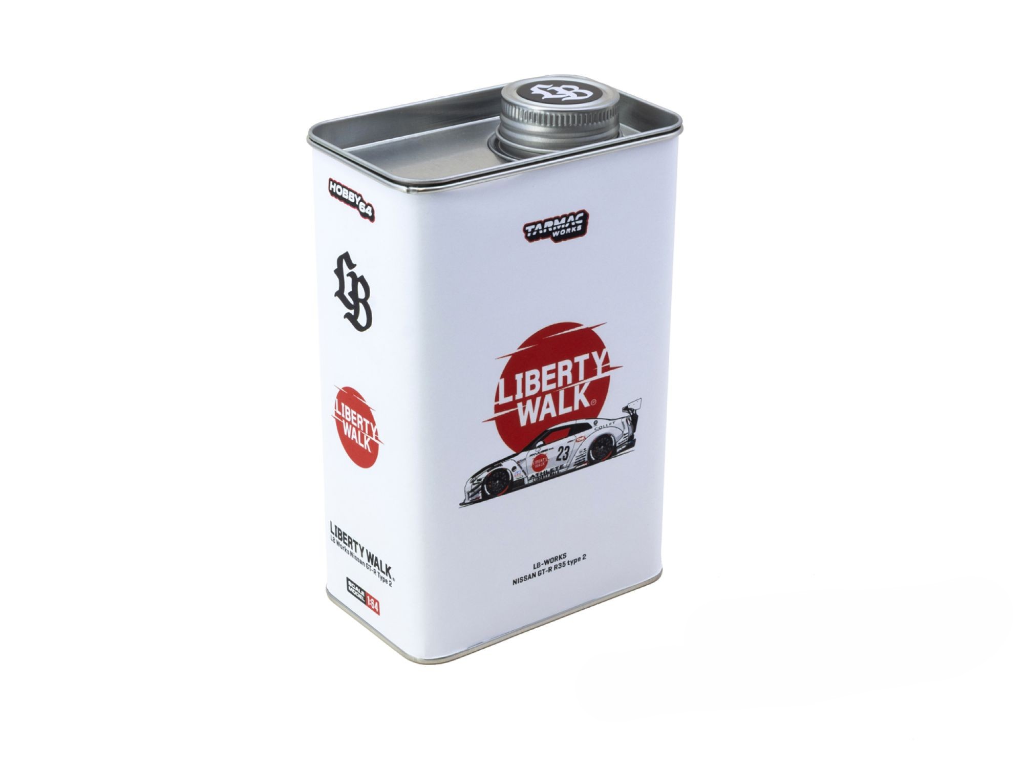 Nissan GT-R R35 *LB-WORKS* Type 2 White Athlete X Collet In A LB Limited Tin Can 2025 1:64 Tarmac