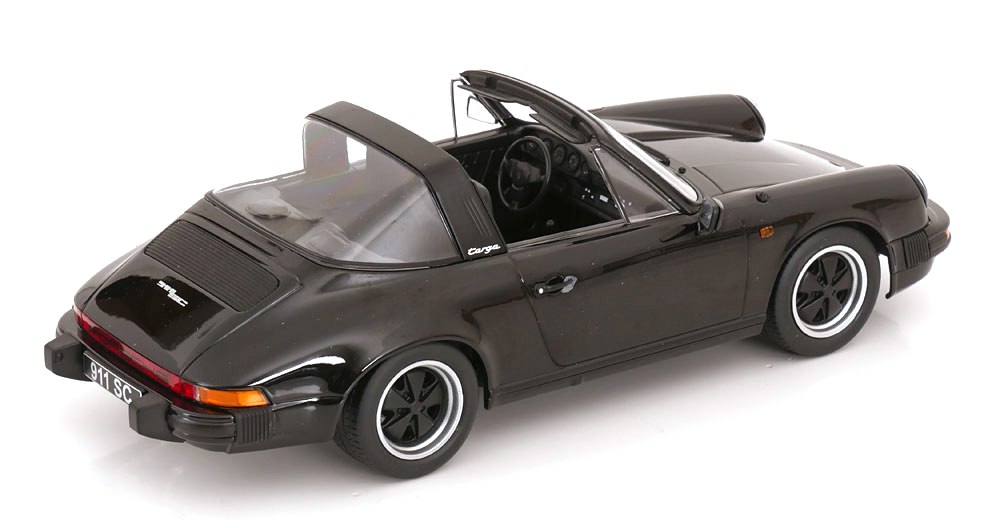 Porsche 911 SC Targa 1983 with Extra Hard Top black 1:18 KK Scale