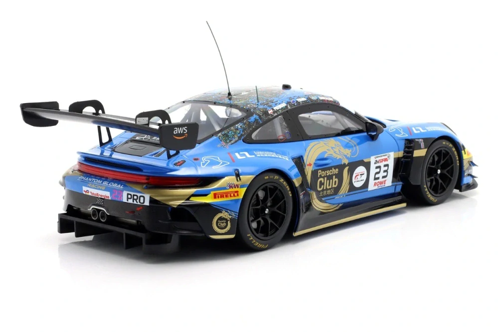 Porsche 911 992 GT3 Team Phantom Global Racing #23 Evans/Eriksson/Preining 24th Spa 2024 1:18 Ixo Models