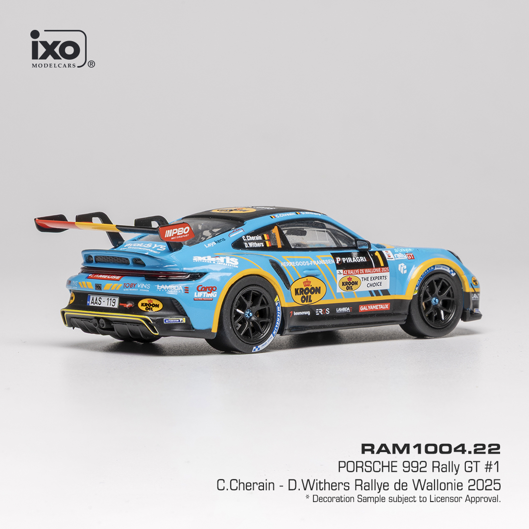 Porsche 911 992 Rally GT #1 Cherain/Withers Rally de Wallonie 2025 1:43 Ixo Models