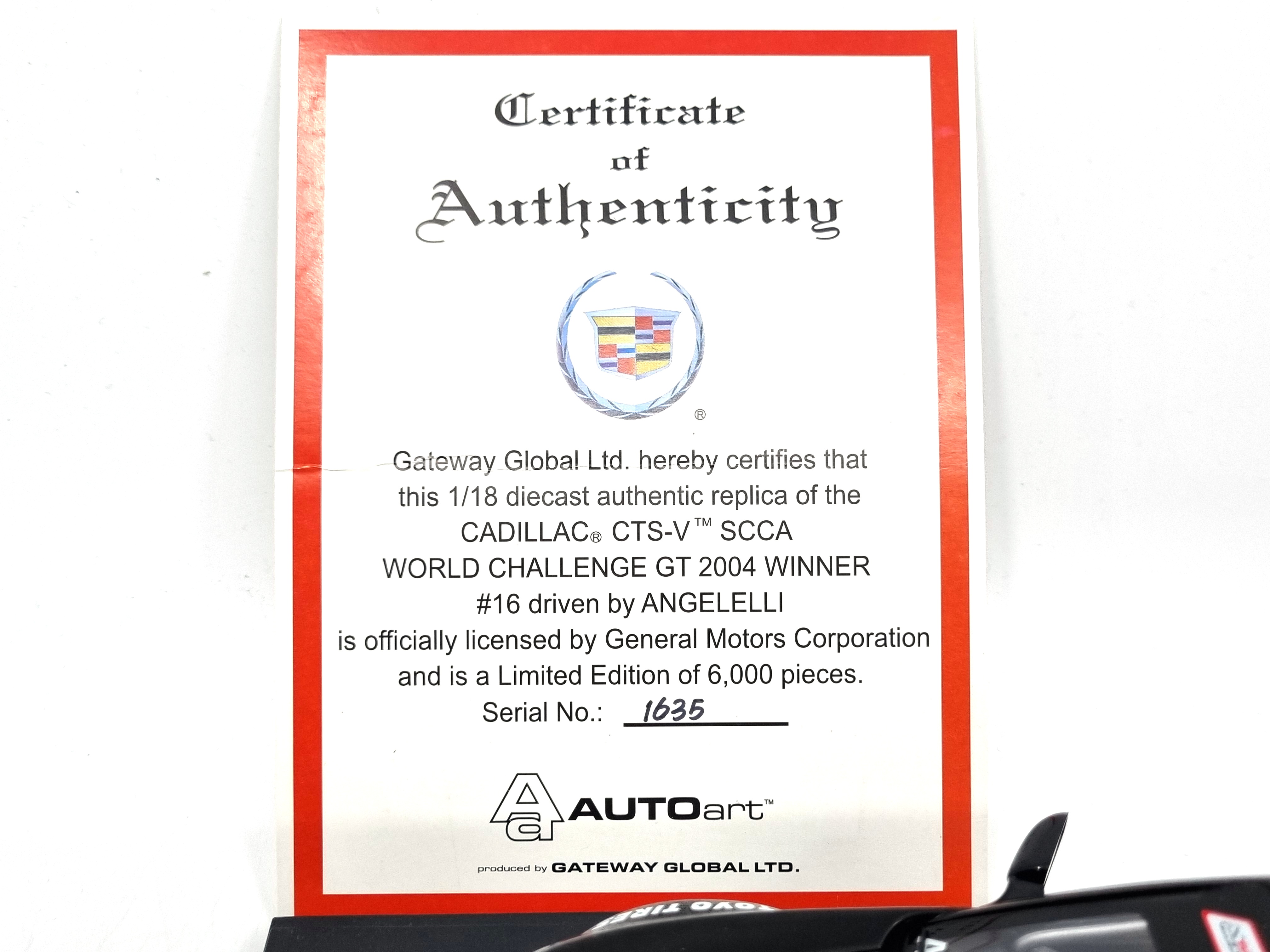 Cadillac CTS-V #16 Angelelli Winner Sebring 2004 1:18 AUTOart