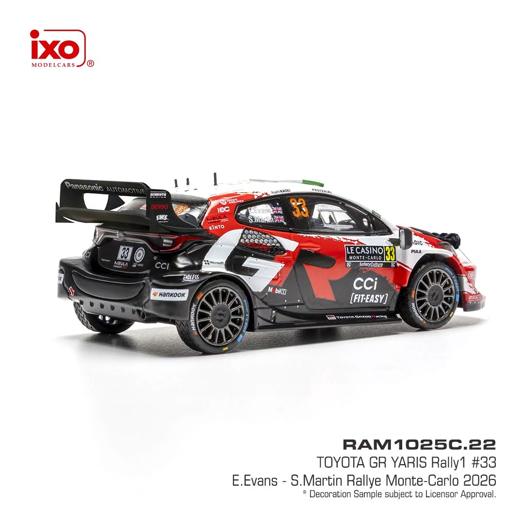 Toyota GR Yaris Rally1 #33 E.Evans/S.Martin Rallye Monte Carlo 2026 1:43 Ixo Models