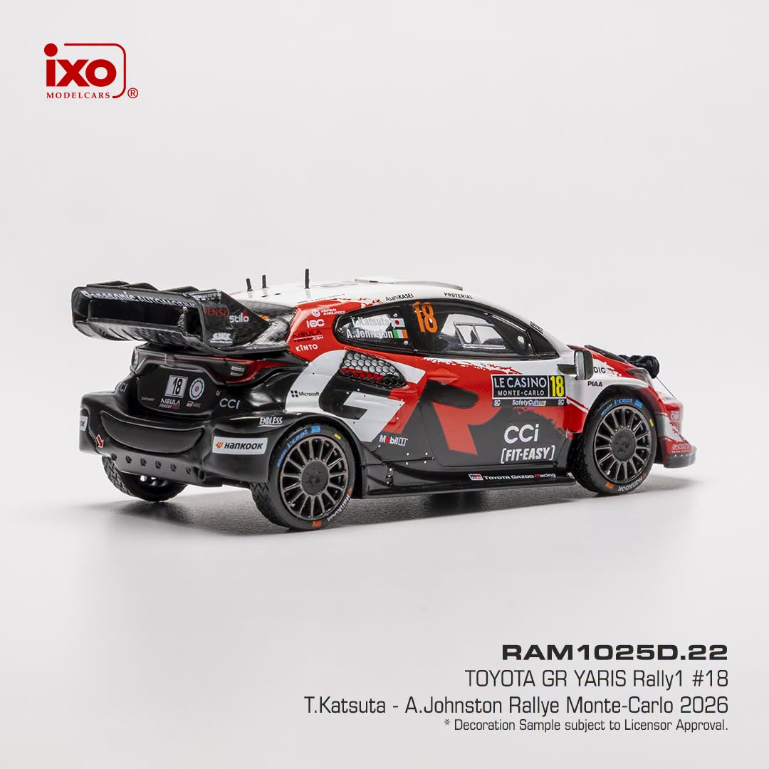 Toyota GR Yaris Rally1 #18 T.Katsuta/A.Johnston Rallye Monte Carlo 2026 1:43 Ixo Models