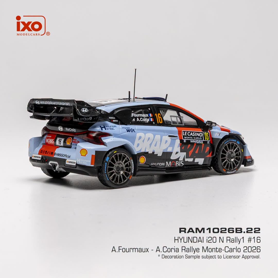 Hyundai i20 N Rally1 #16 A.Fourmaux/A.Coria Rallye Monte Carlo 2026 1:43 Ixo Models
