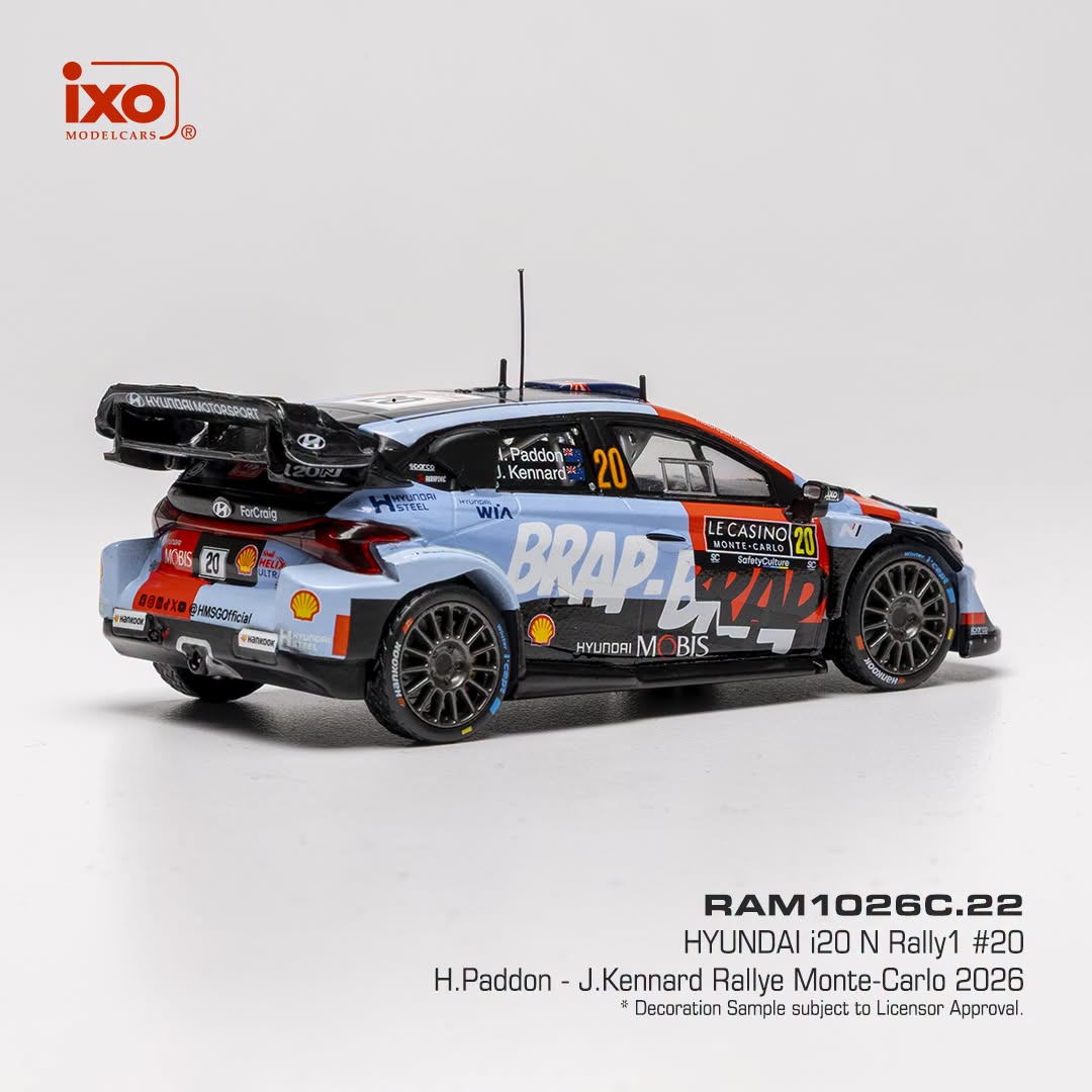 Hyundai i20 N Rally1 #20 H.Paddon/J.Kennard Rallye Monte Carlo 2026 1:43 Ixo Models