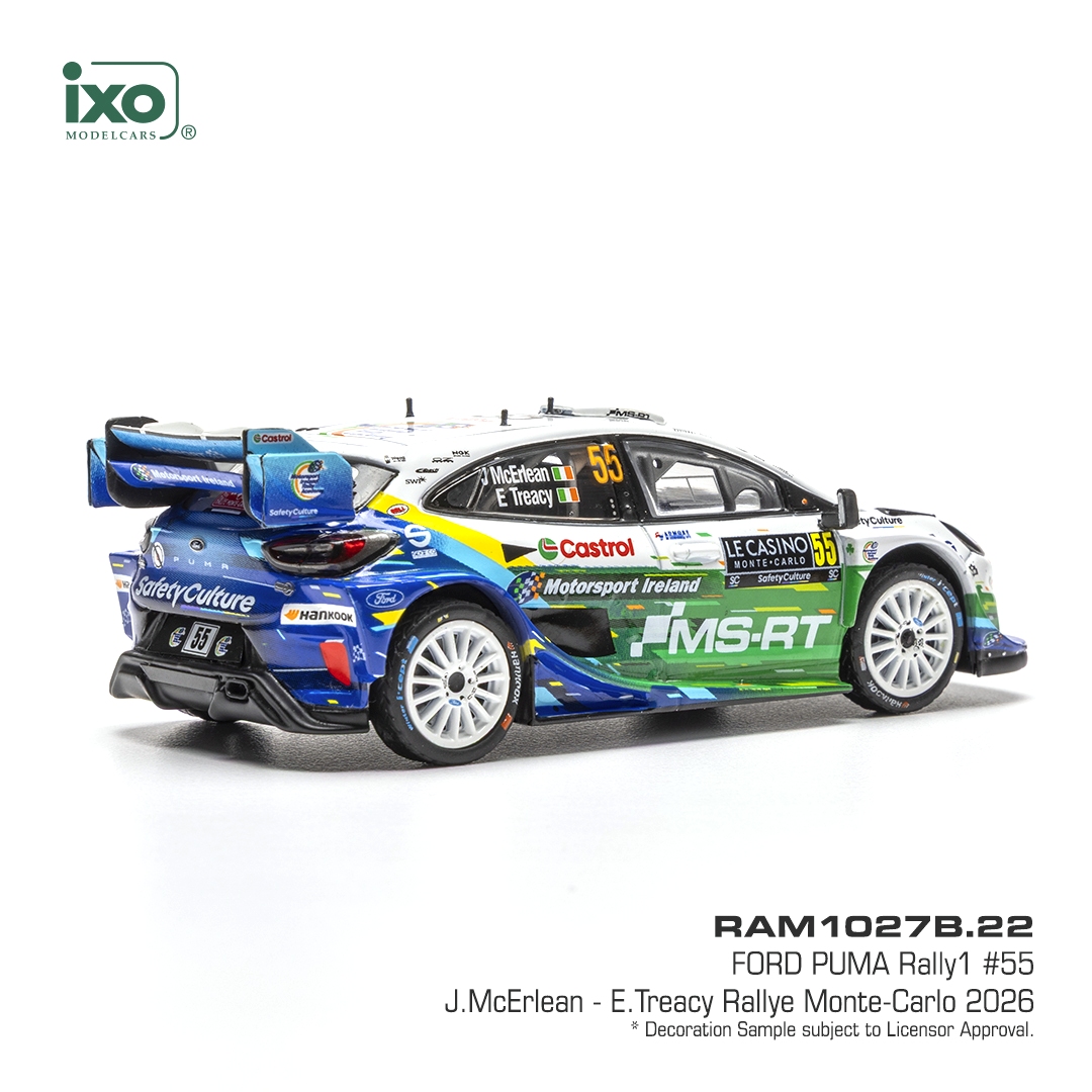 Ford Puma Rally1 #55 J.McErLean/E.Treacy Rallye Monte Carlo 2026 1:43 Ixo Models
