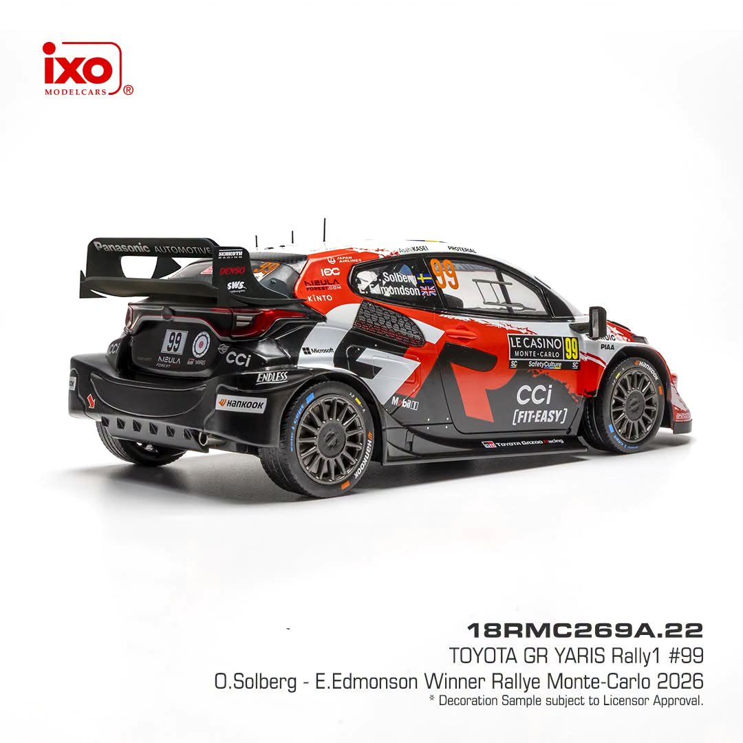 Toyota GR Yaris Rally1 #99 O.Solberg/E.Edmondson Winner Rallye Monte-Carlo 2026 1:18 Ixo Models