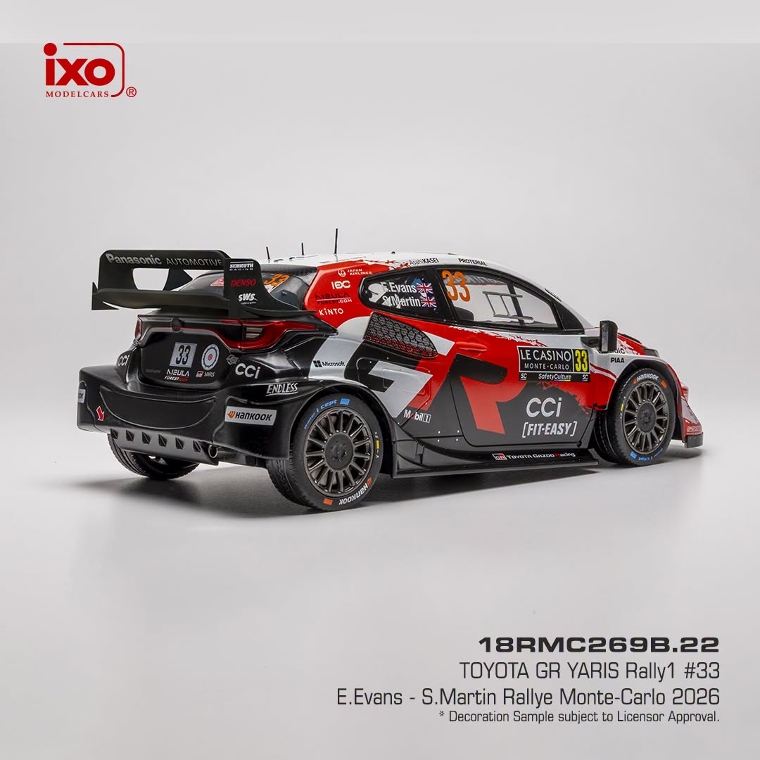 Toyota GR Yaris Rally1 #33 E.Evans/S.Martin Rallye Monte Carlo 2026 1:18 Ixo Models