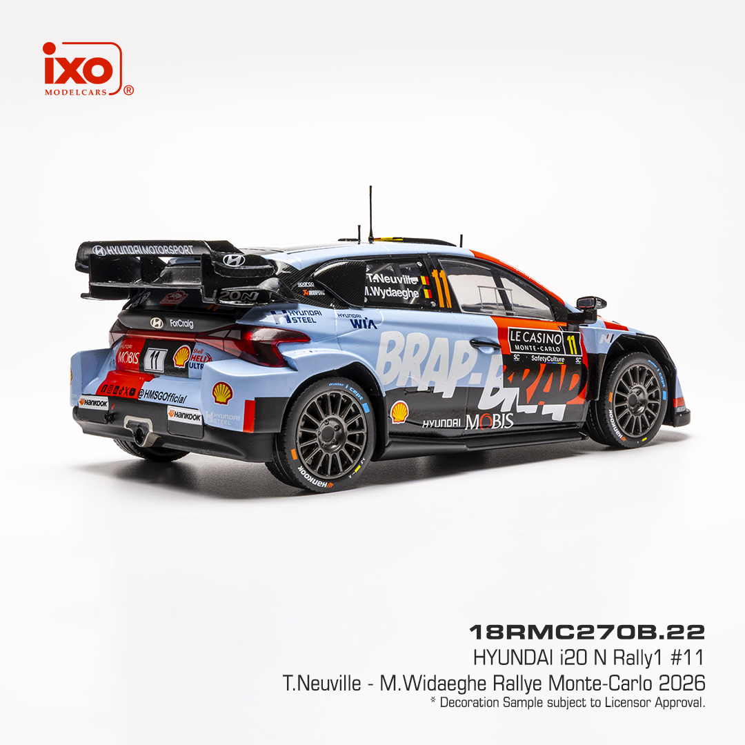 Hyundai i20 N Rally1 #11 T.Neuville/M.Wydaeghe Rallye Monte Carlo 2026 1:18 Ixo Models
