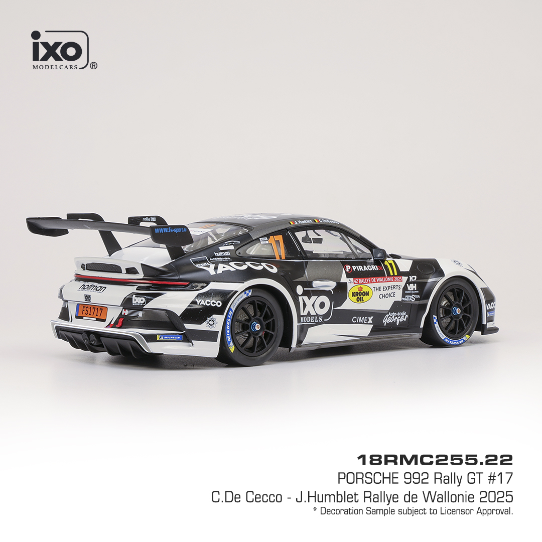 Porsche 992 #17 Jerome/De Cecco Rallye Wallonien 2025 1:18 Ixo Models