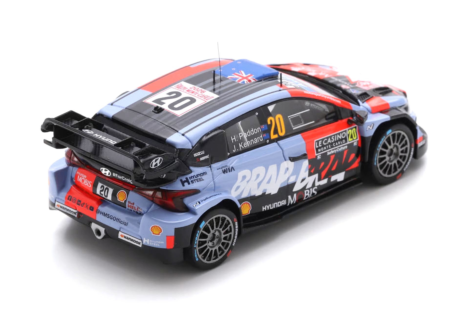 Hyundai i20 N Rally1 #20 Paddon/Kennard Rallye Monte Carlo 2026 1:43 Spark
