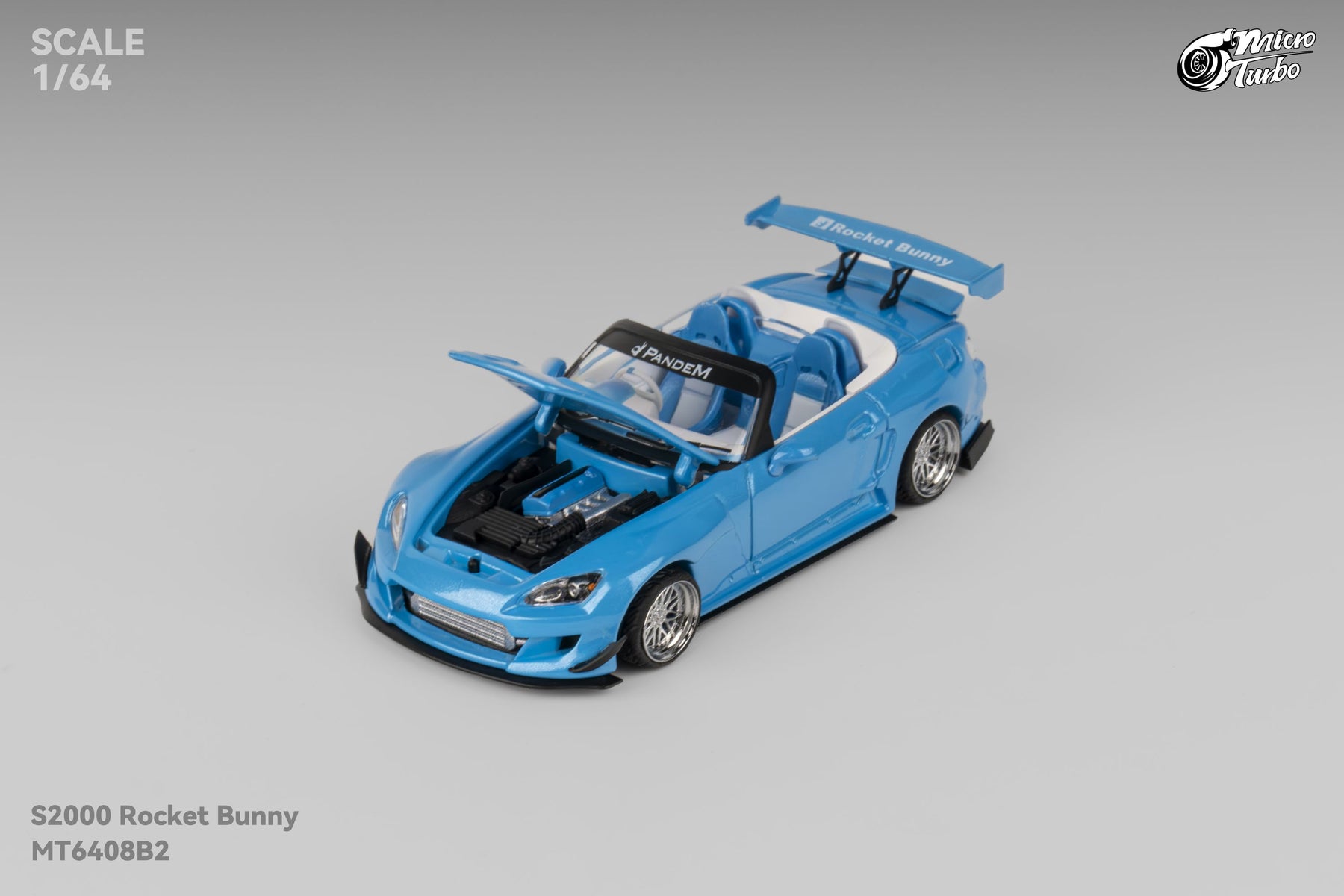 Rocket Bunny S2000 metallic blue 1:64 Microturbo