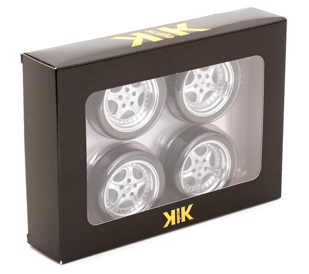 Set 4x Wheels and Speedline Rims for Porsche 1:12 KK Scale