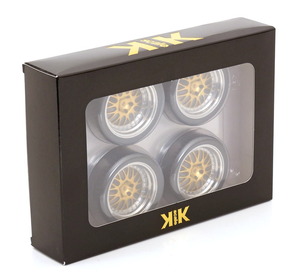 Set 4x Wheels and BBS Rims for Porsche 1:12 KK Scale