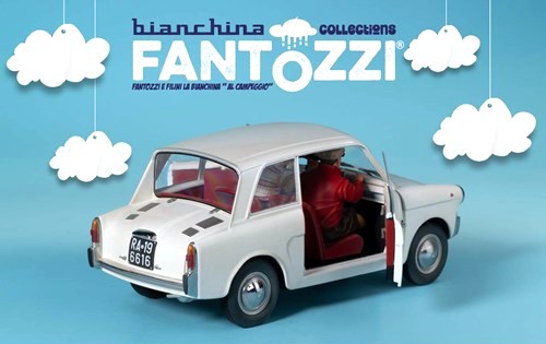 Autobianchi 4 Seats *TV-Series Fantozzi* 1983 with Figurines Fantozzi and Filini 1:18 CLC