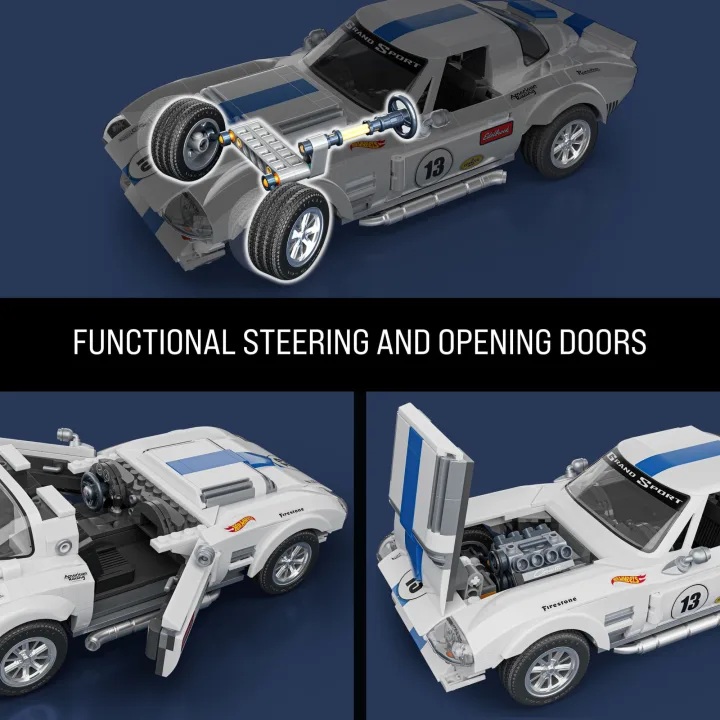 Corvette Grand Sport Hot Wheels *Elite Series* white/blue stripe 1:16 Hot Wheels Brick Shop