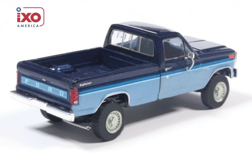 Ford F-150 Custom Explorer Short Bed Styleside 4x2 1981 Tu-Tone midnight blue metallic/medium blue glow 1:64 Ixo America