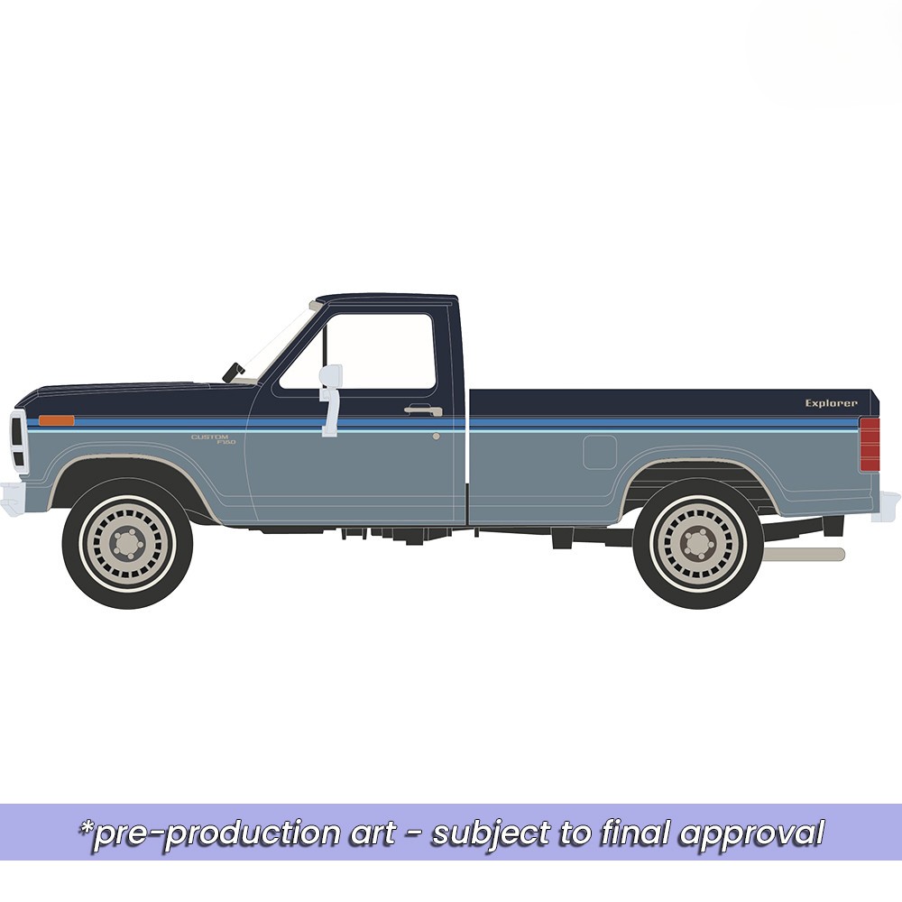 Ford F-150 Custom Explorer Short Bed Styleside 4x2 1981 Tu-Tone midnight blue metallic/medium blue glow 1:64 Ixo America