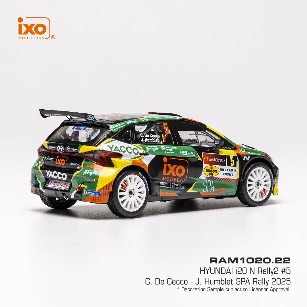 Hyundai i20 N Rally2 #5 De Cecco/Humblet Spa Rally 2025 1:43 Ixo Models