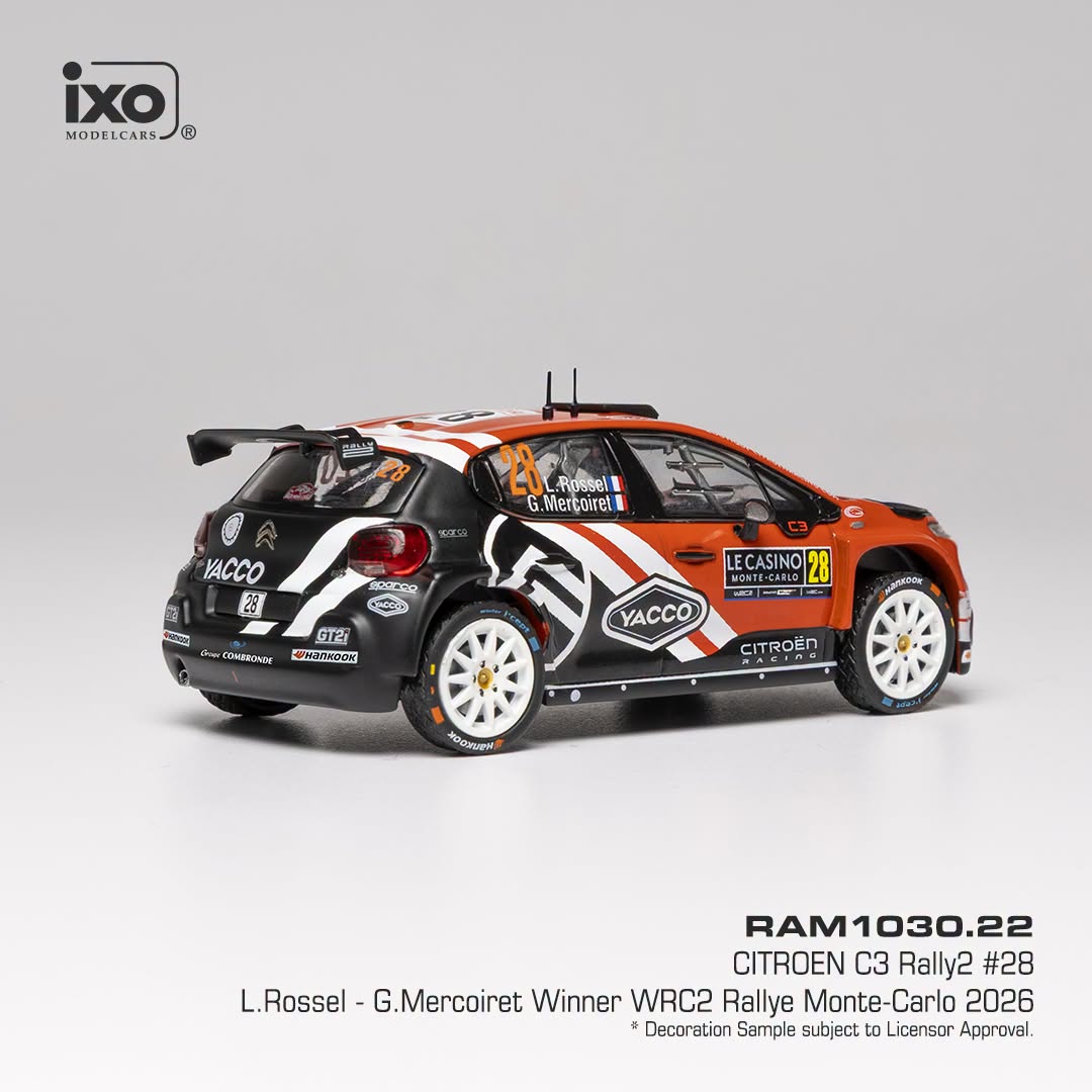Citroen C3 Rally2 #20 Rossel/Mercoiret Rallye Monte Carlo 2026 1:43 Ixo Models