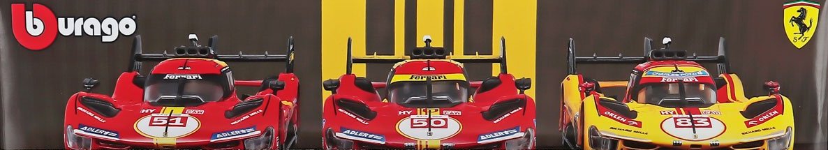 Set - 3x Ferrari 499P Winner 24H Le Mans Team AF Corse Ferrari - #83 2025 - #50 2024 - #51 2023 1:43 Bburago