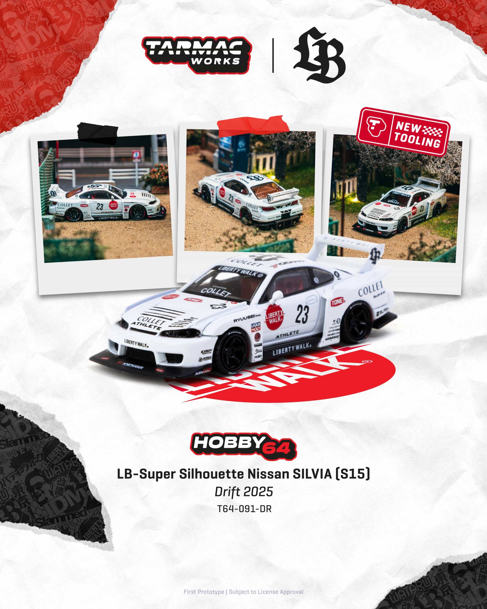 Nissan Silvia (S15) LB-Super Silhouette 2025 white 1:64 Tarmac