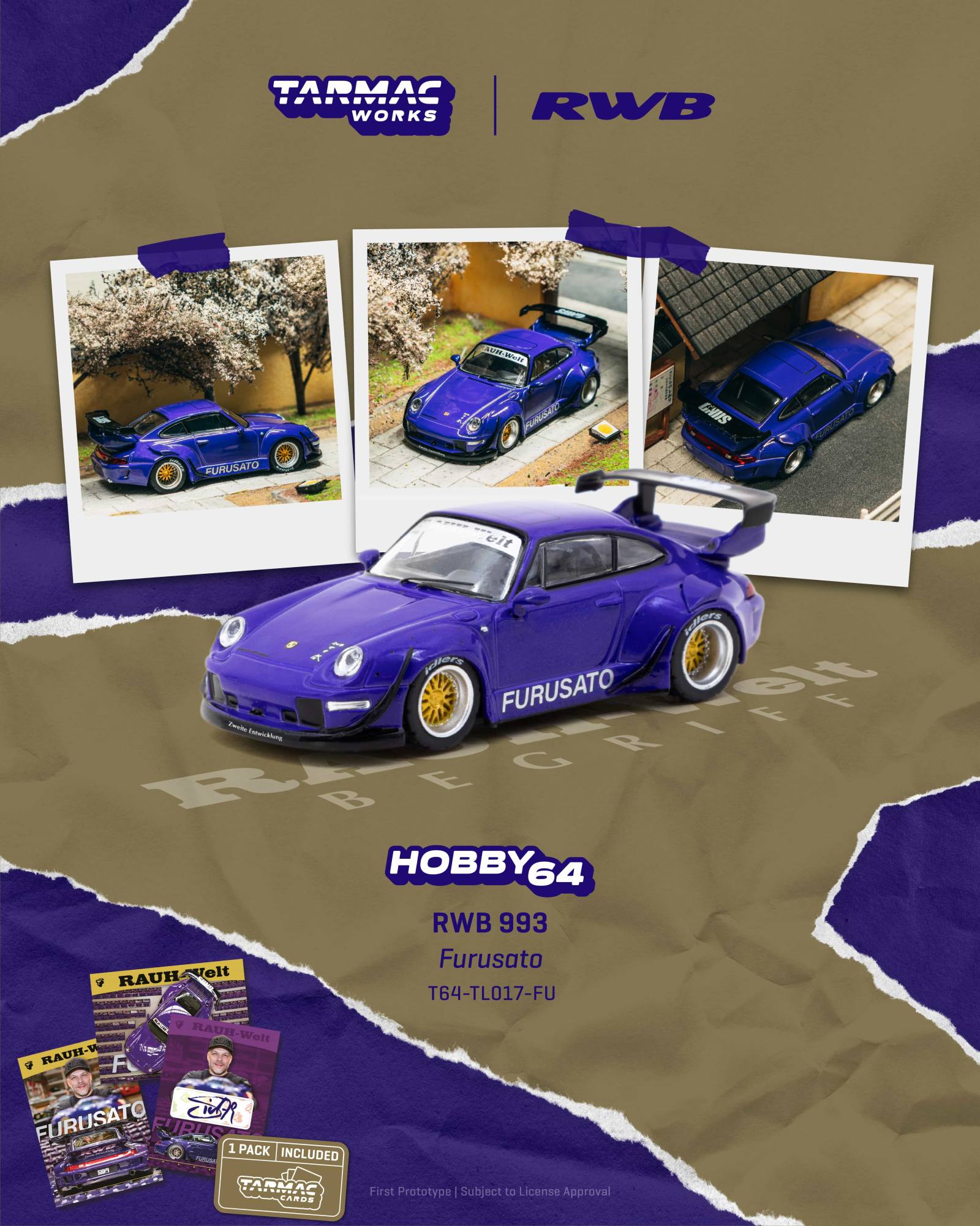 Porsche RWB 993 2024 *Furusato* purple 1:64 Tarmac
