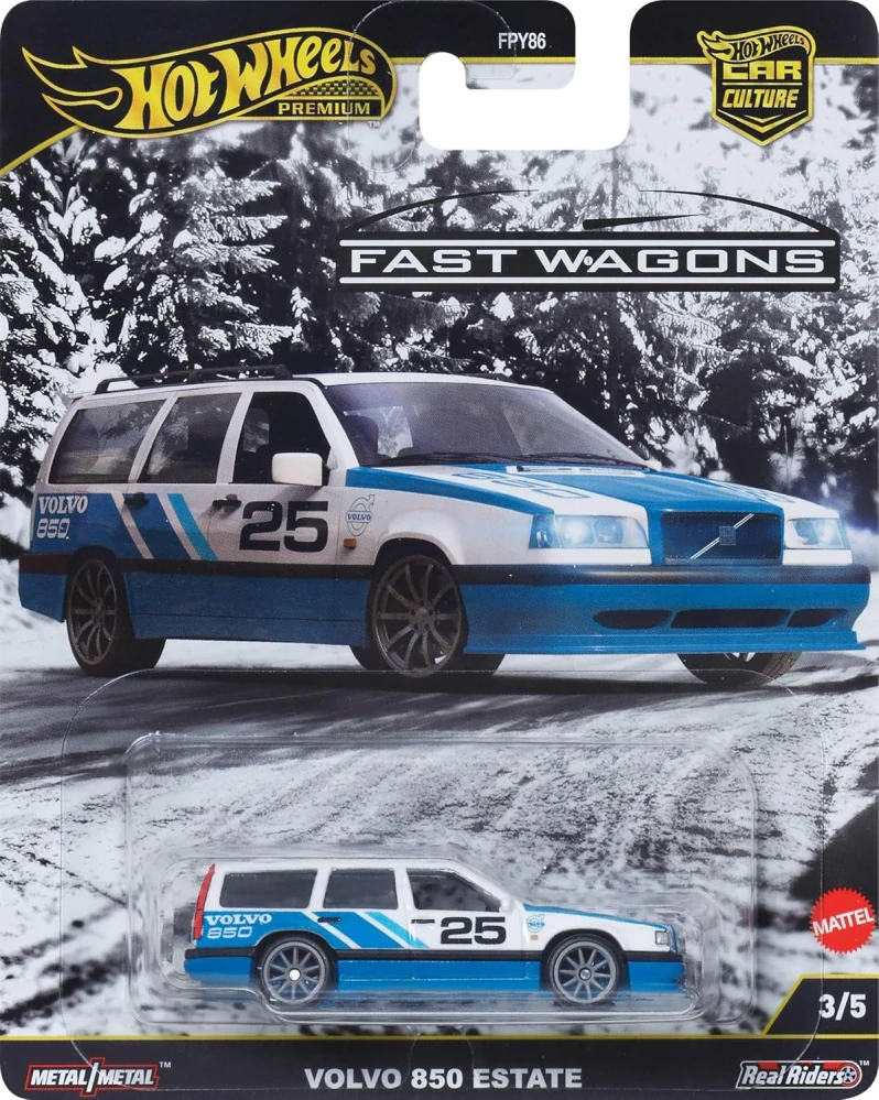 Volvo 850 Estate #25 *Car Culture Fast Wagon* blue/white 1:64 HotWheels