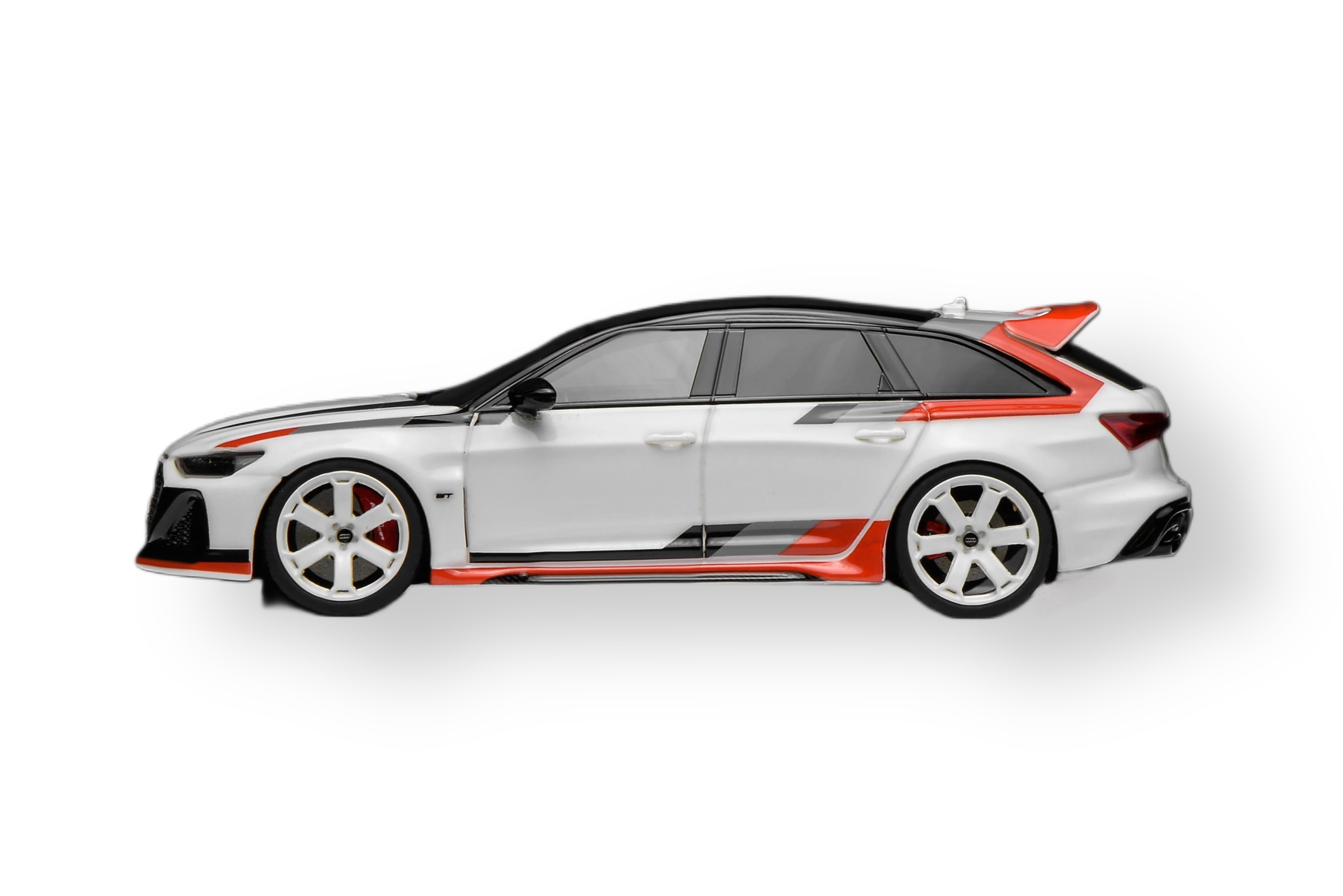 Audi A6 RS6 GT Avant SW Station Wagon 2023 white/red/grey 1:64 Motorhelix