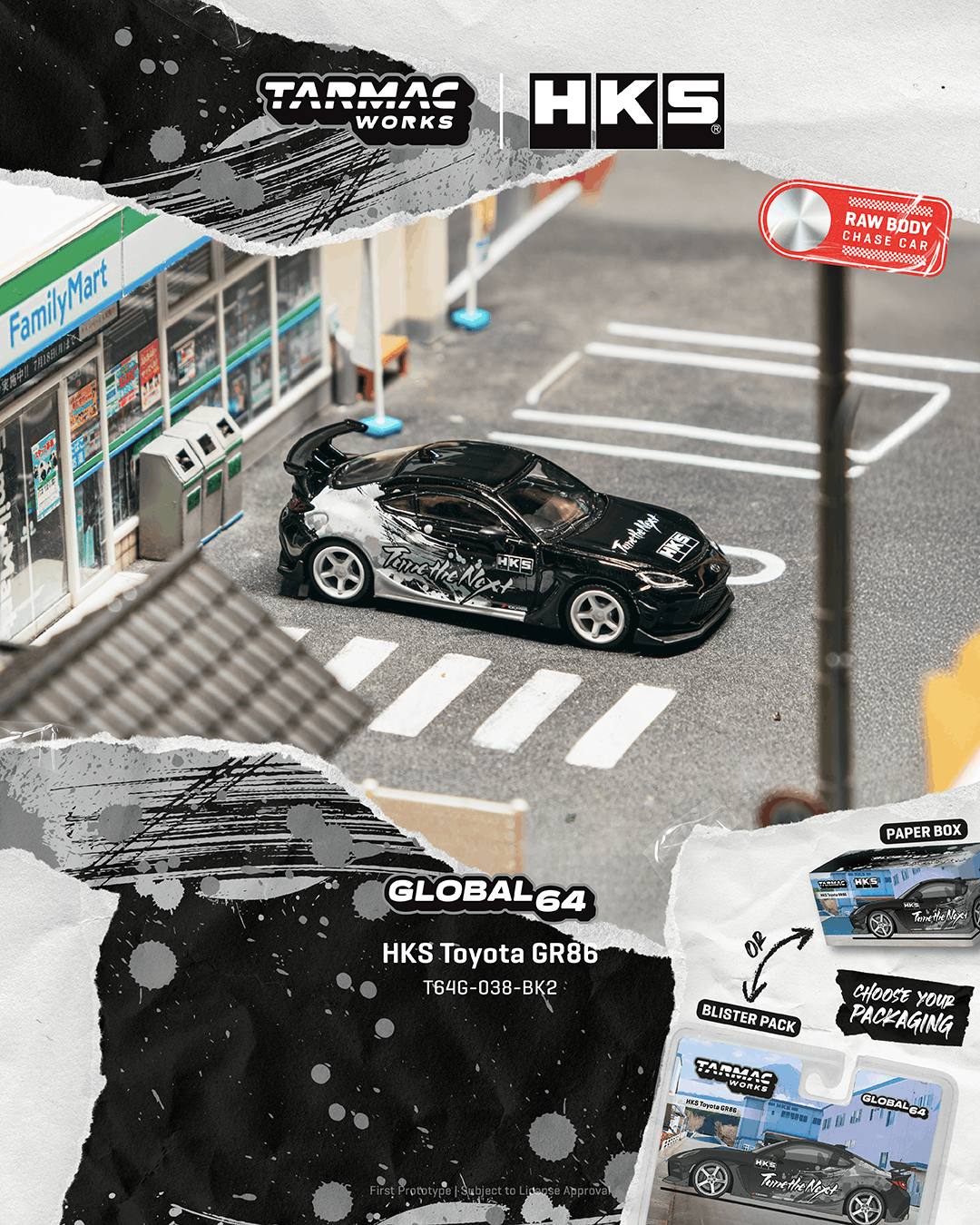 Toyota GR86 *HKS* black 1:64 Tarmac