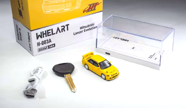 Mitsubishi Lancer Evolution III 1995 Light-Up yellow 1:64 Whelart