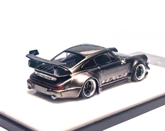 Porsche RWB 964 High Wing pearl grey chrome 1:64 My Model Collect