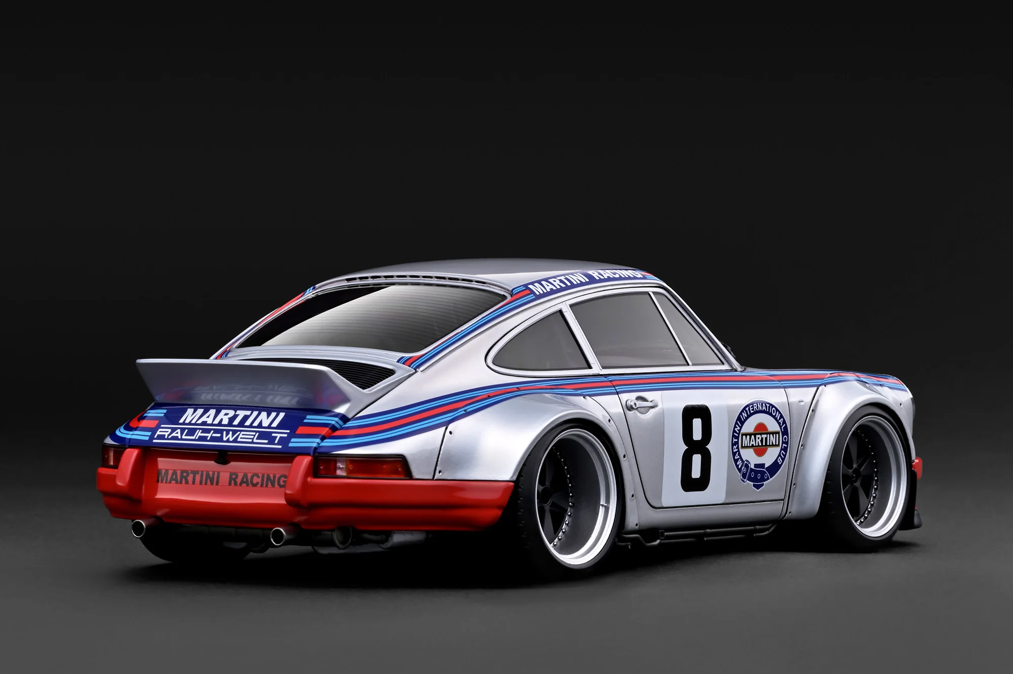 Porsche RWB Backdate silver/orange 1:18 Ignition Model
