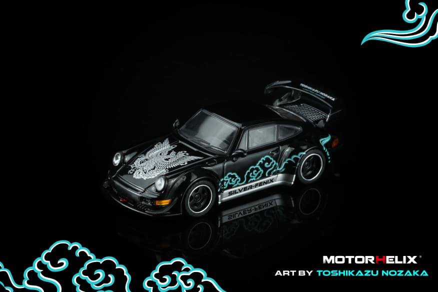 Porsche 911 996 RWB Coupe 2001 *Silver Fenix* black/silver 1:64 Motorhelix