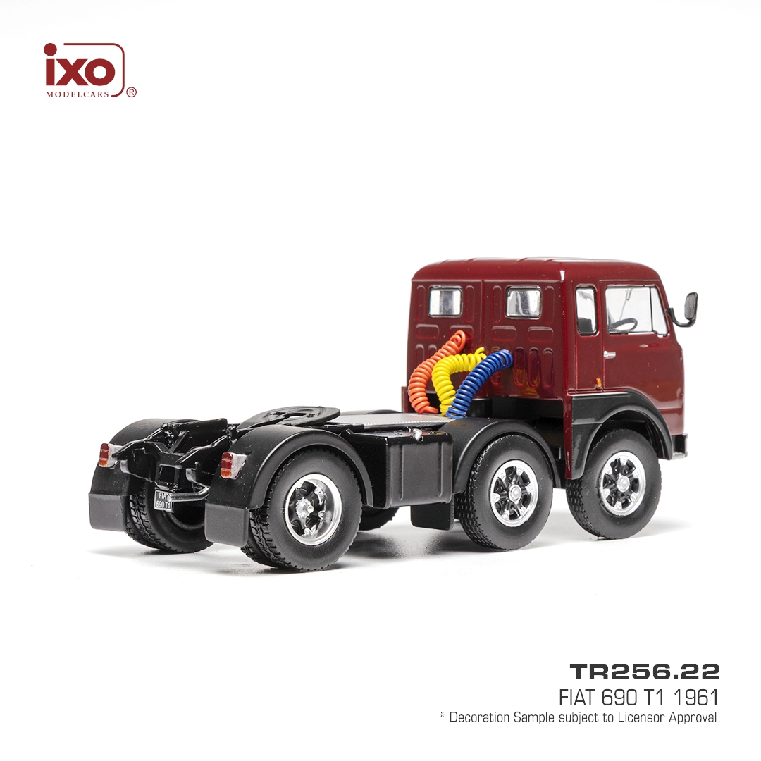 Fiat 690 T1 Tractor Truck 3-Assi 1961 dark red 1:43 Ixo Models