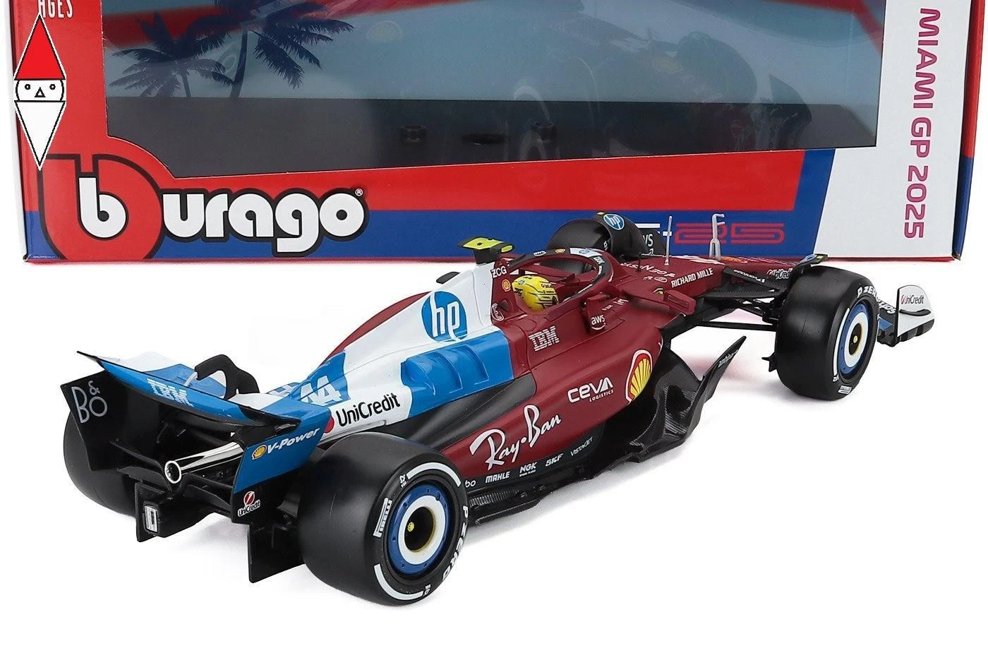 Ferrari F1 SF-25 Scuderia Ferrari #44 L. Hamilton Miami GP 2025 1:18 Bburago